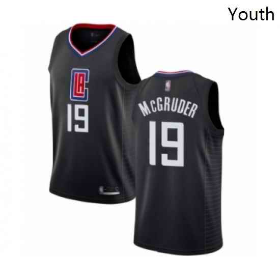 Youth Los Angeles Clippers 19 Rodney McGruder Swingman Black Basketball Jersey Statement Edition